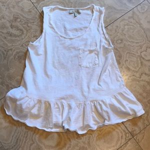 Eri + Ali Peplum White Tank